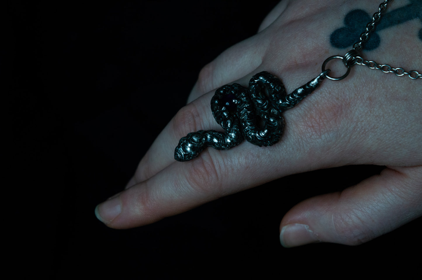 SNAKE & AMETHYST NECKLACE