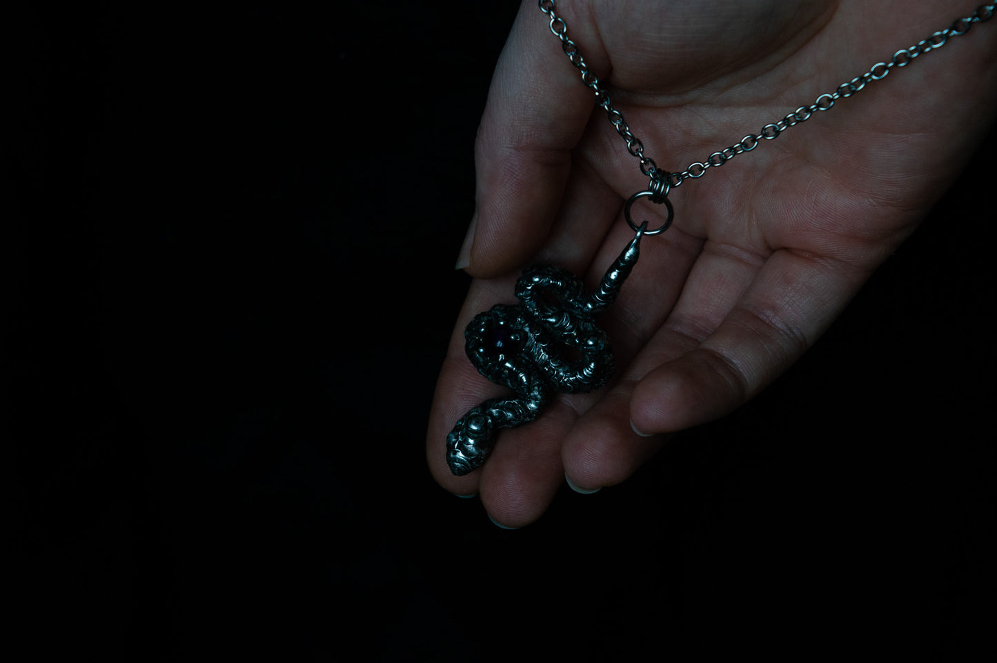 SNAKE & AMETHYST NECKLACE