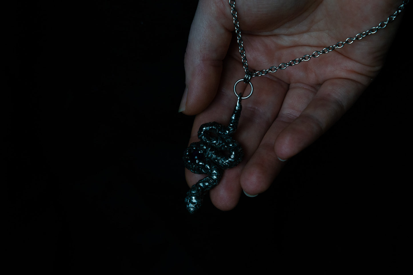 SNAKE & AMETHYST NECKLACE