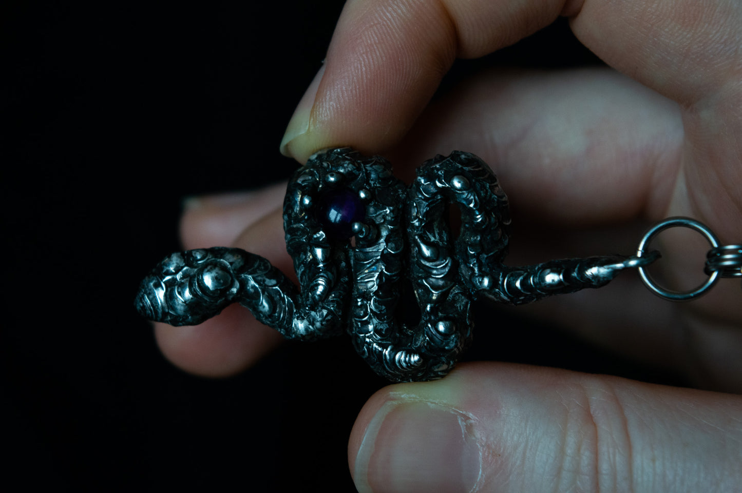 SNAKE & AMETHYST NECKLACE