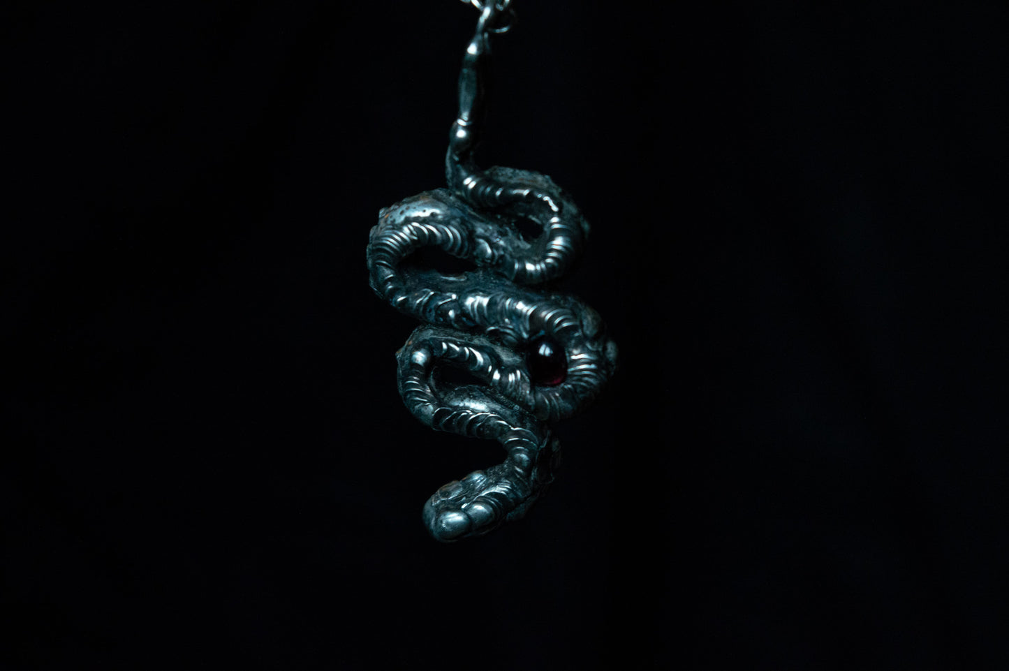 SNAKE & GARNET NECKLACE