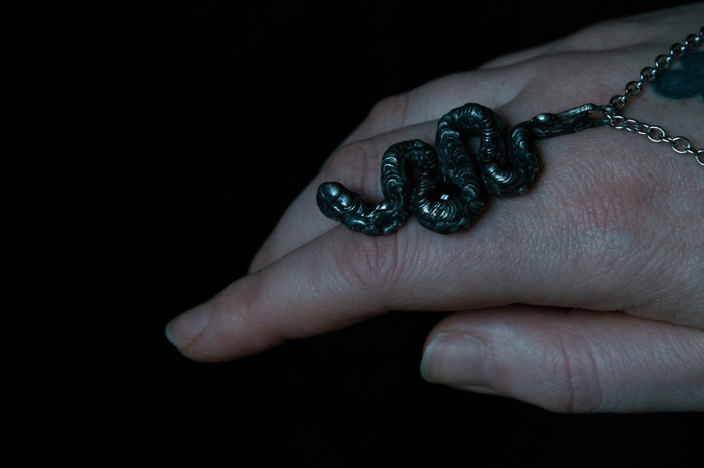 SNAKE & GARNET NECKLACE