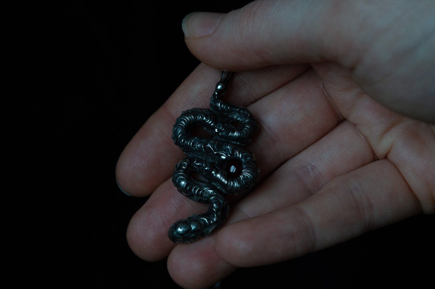 SNAKE & GARNET NECKLACE