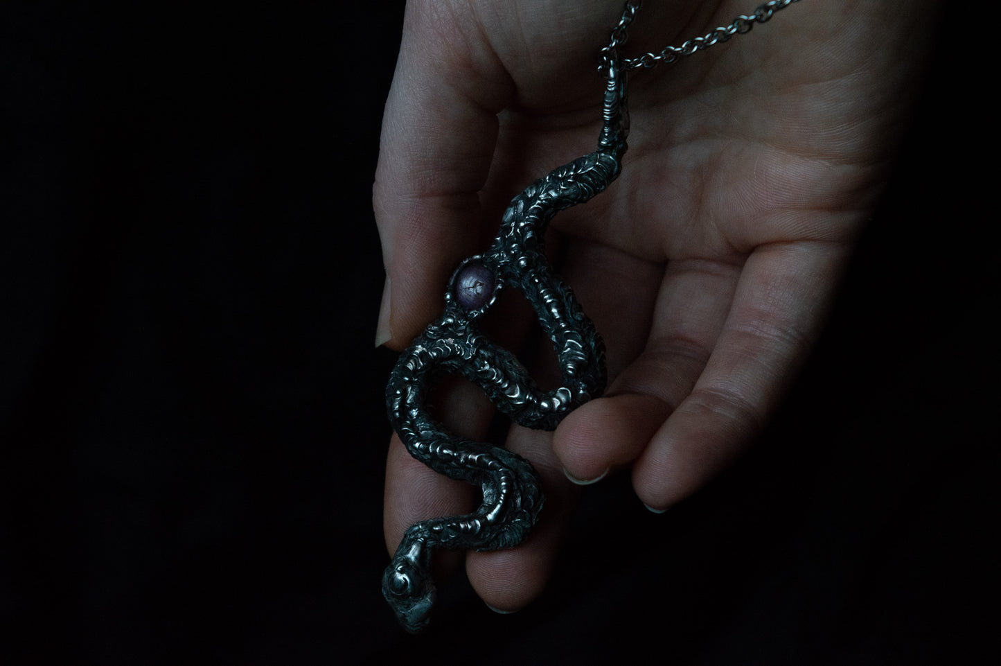 SNAKE & STAR RUBY NECKLACE
