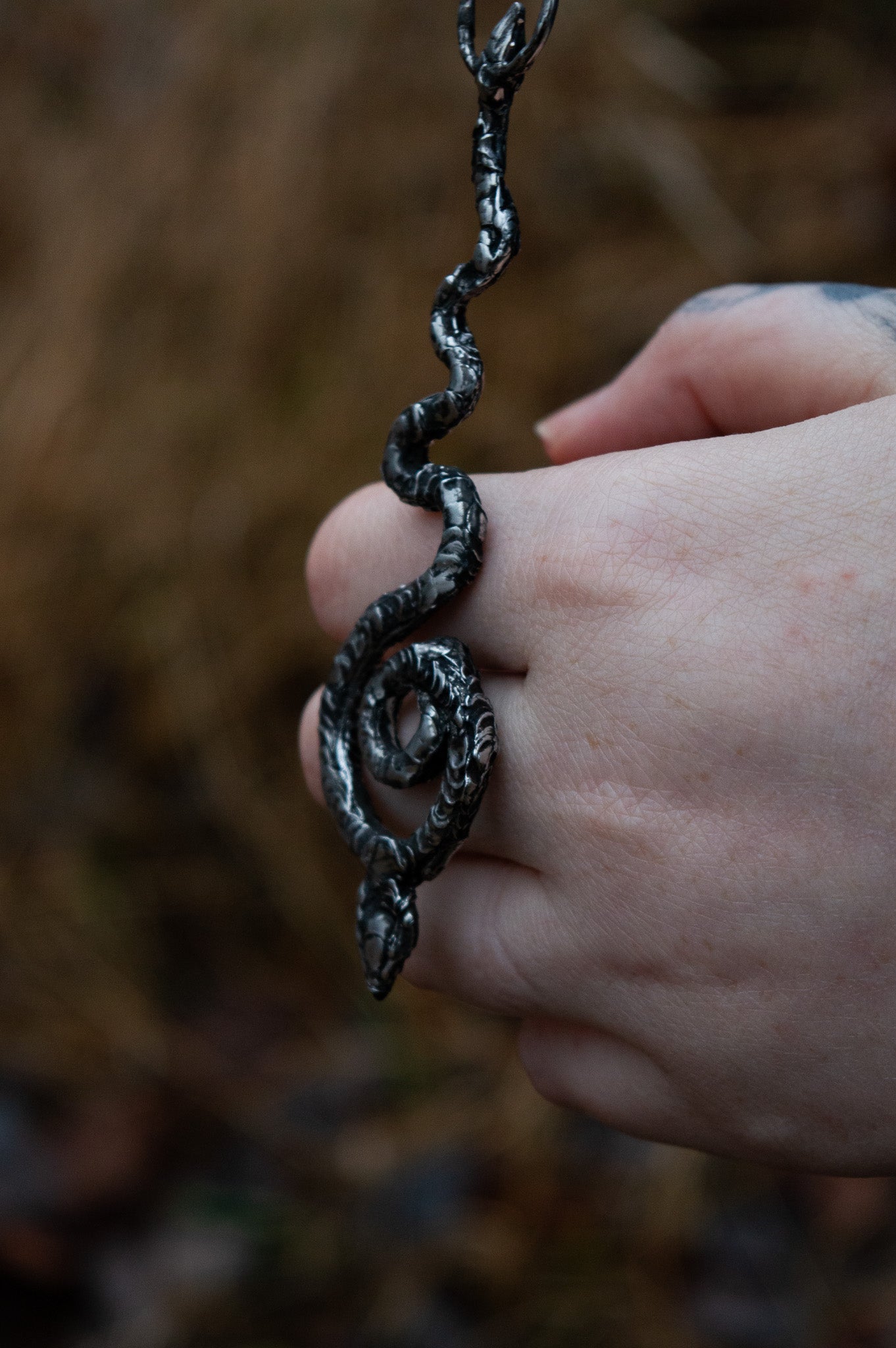 SERPENT & GARNET NECKLACE - Myrkra Staðr