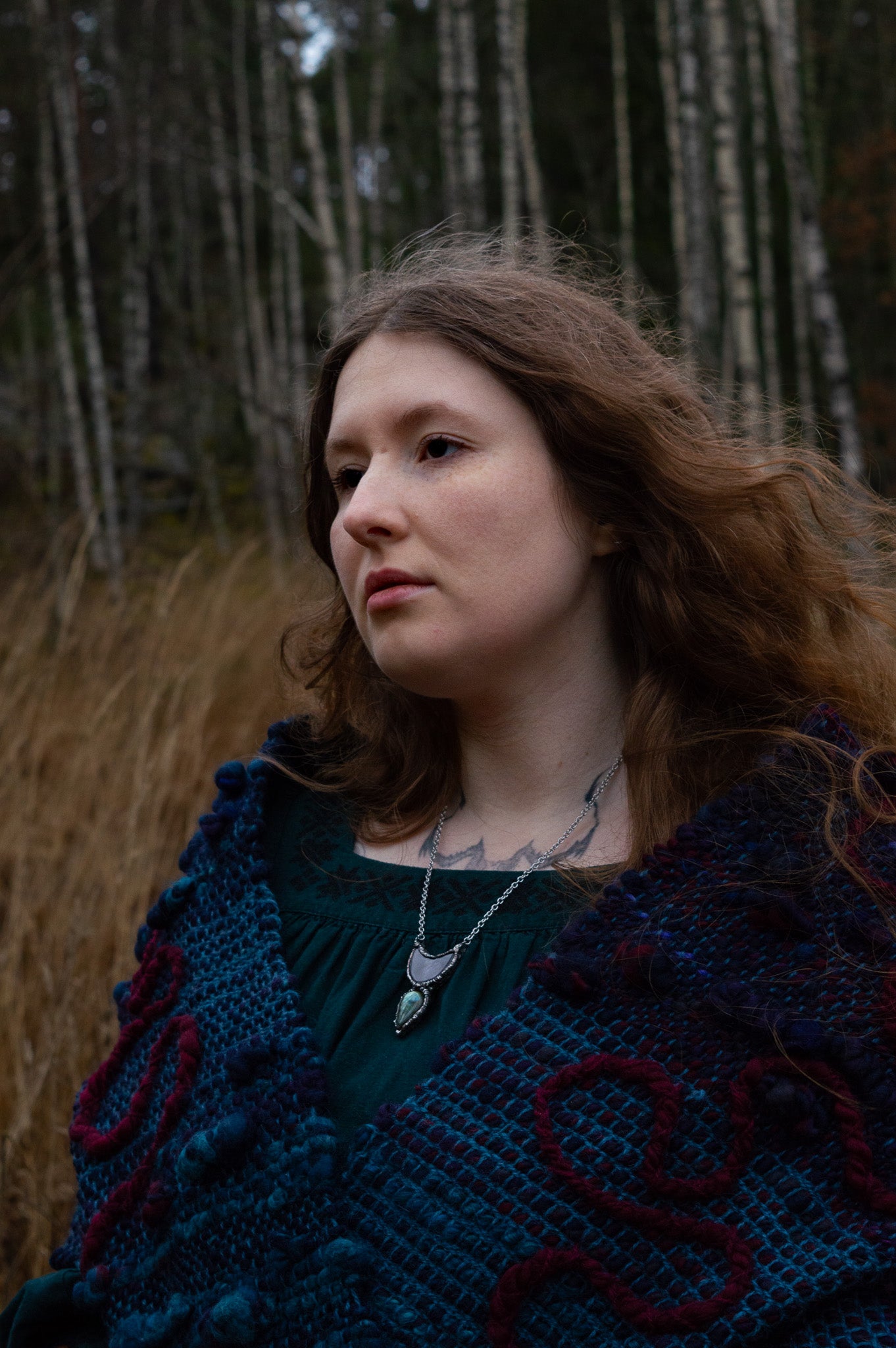 AMETHYST MOON & LABRADORITE NECKLACE - Myrkra Staðr