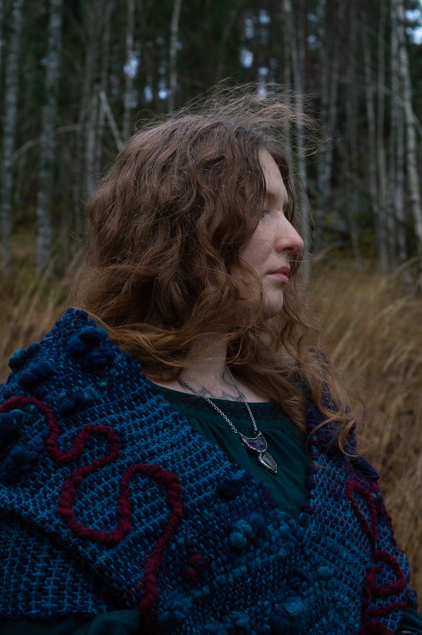 AMETHYST MOON & LABRADORITE NECKLACE - Myrkra Staðr