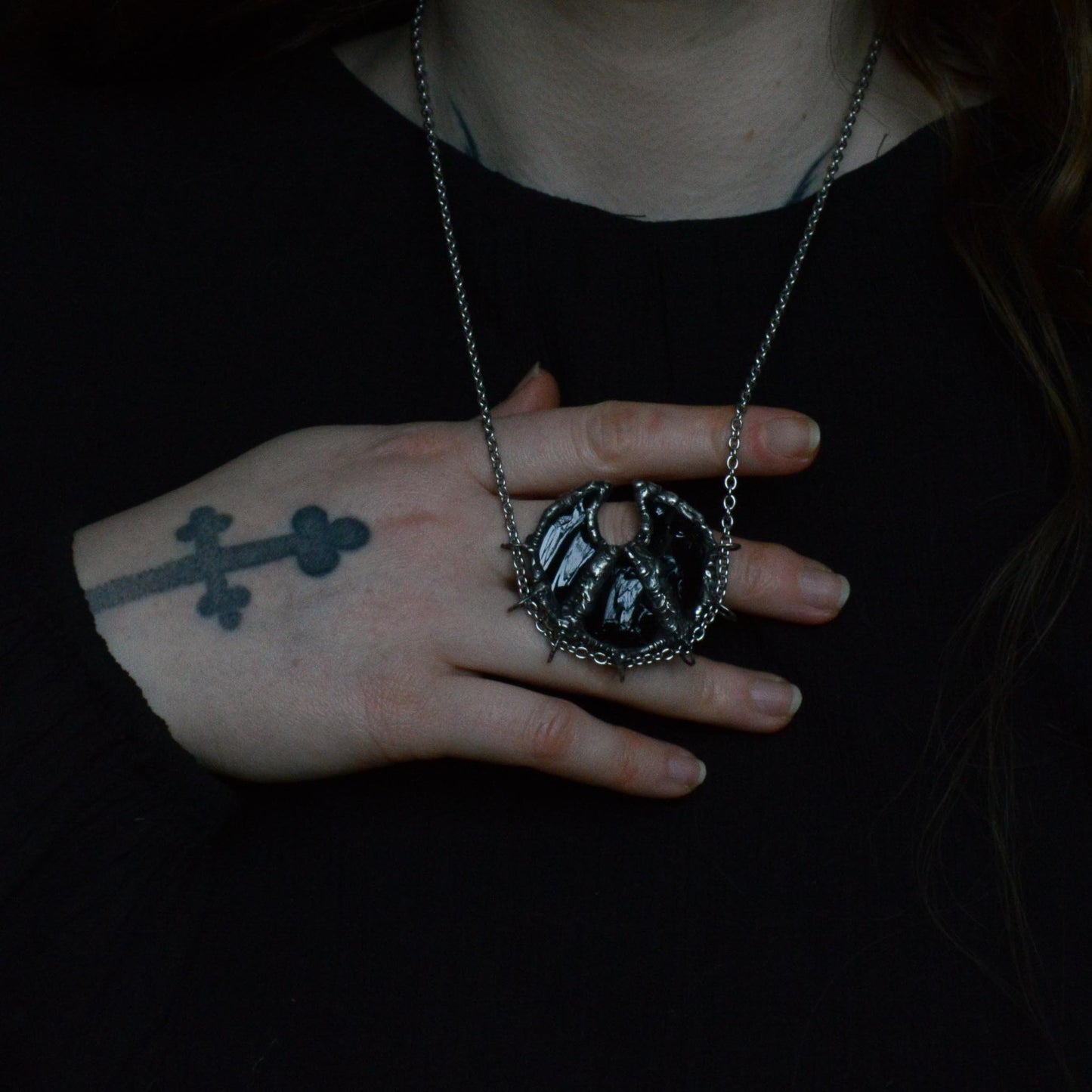 OBSIDIAN MOON NECKLACE - Myrkra Staðr