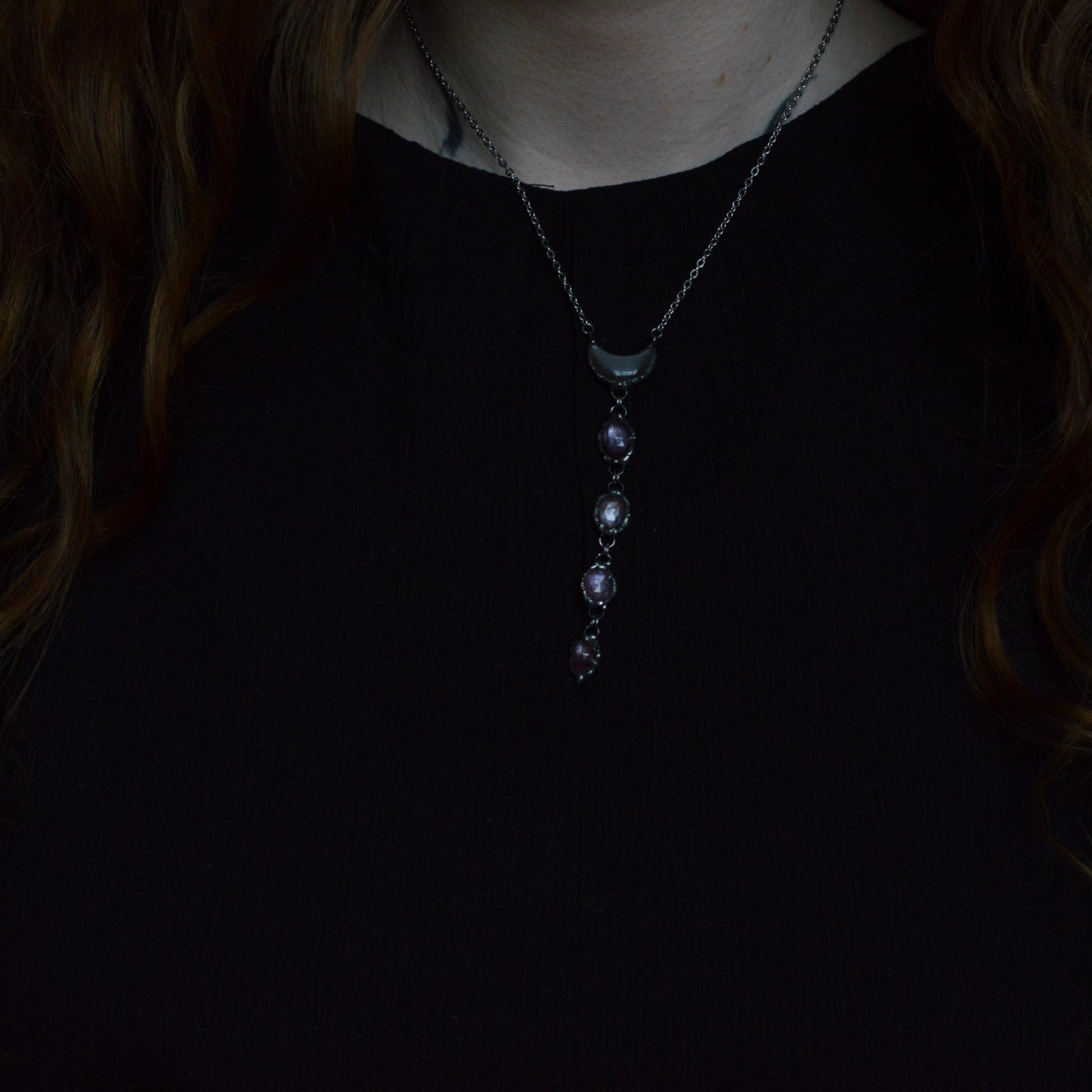 The Dark Moon - ruby necklace - Myrkra Staðr